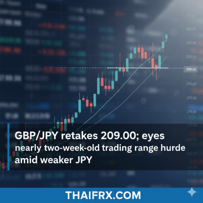 GBP/JPY สามารถกลับขึ้นมาเหนือระดับ 209.00 ได้สำเร็จ