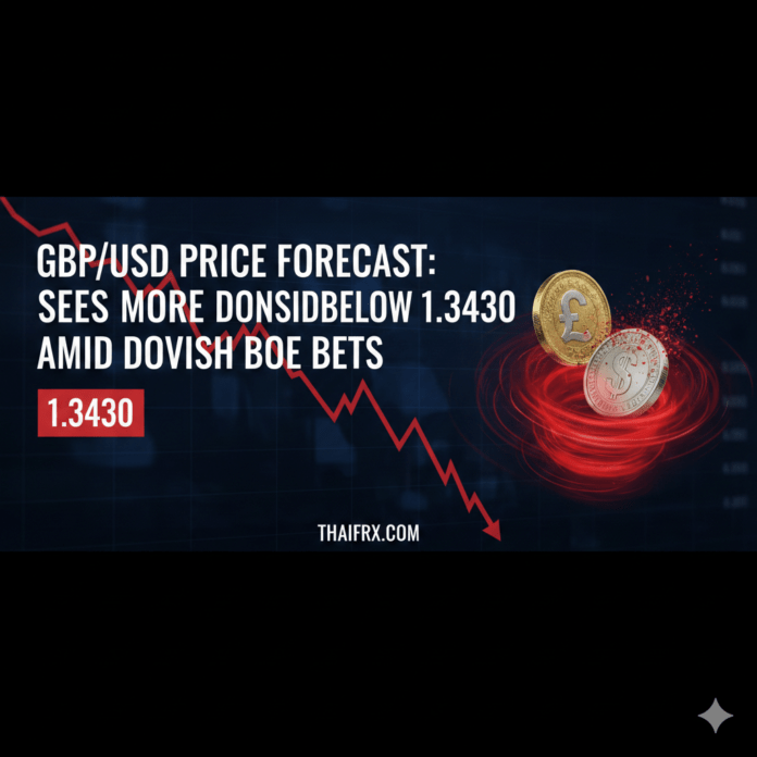 GBP/USD มีโอกาสปรับตัวลดลงต่อ (Downside) หากหลุดแนวรับสำคัญที่ 1.3430