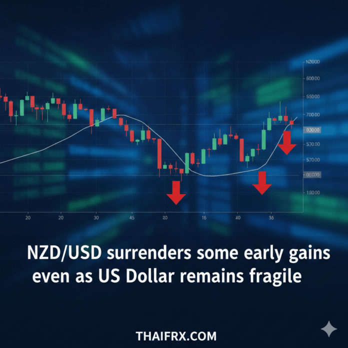 NZD/USD ร่วงลงมาเคลื่อนไหวแถวระดับ 0.5980 - 0.5990 (หลุดระดับจิตวิทยา 0.6000 ลงมา)