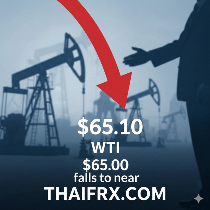 ราคาน้ำมันดิบ WTI ปรับตัวลดลงมาเคลื่อนไหวใกล้ระดับ $65.00 ต่อบาร์เรล