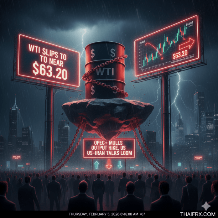 WTI ร่วงลงใกล้ $63.20: จับตาแผนเพิ่มกำลังผลิต OPEC+ และการเจรจาเจนีวาสุดระทึก