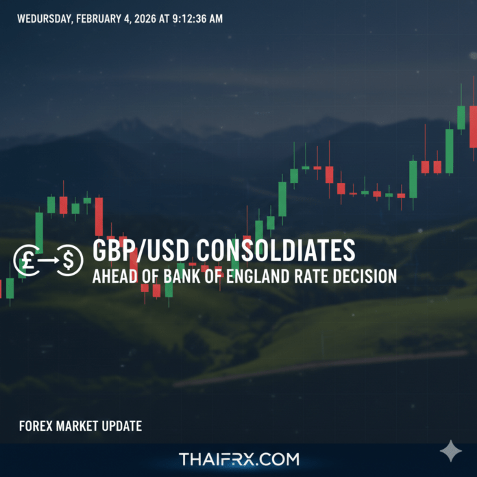 GBP/USD ทรงตัวก่อนการประกาศอัตราดอกเบี้ยของธนาคารกลางอังกฤษ