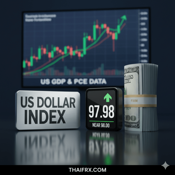 ดัชนีดอลลาร์สหรัฐ (DXY) ขยับเข้าใกล้ระดับ 98.00 ตลาดกำลังจดจ่ออยู่กับการประกาศ 