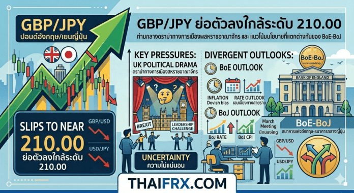 GBP/JPY ปรับตัวลดลงอย่างรุนแรงในวันนี้ ทดสอบระดับจิตวิทยาที่ 210.00