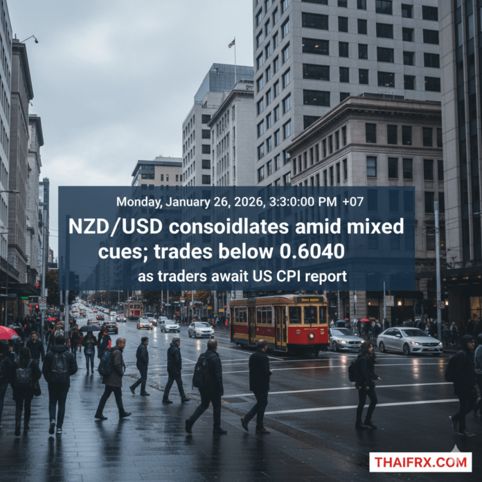 NZD/USD ทรงตัวท่ามกลางสัญญาณที่หลากหลาย ซื้อขายต่ำกว่า 0.6040 ขณะที่นักลงทุนรอรายงานดัชนีราคาผู้บริโภคของสหรัฐฯ