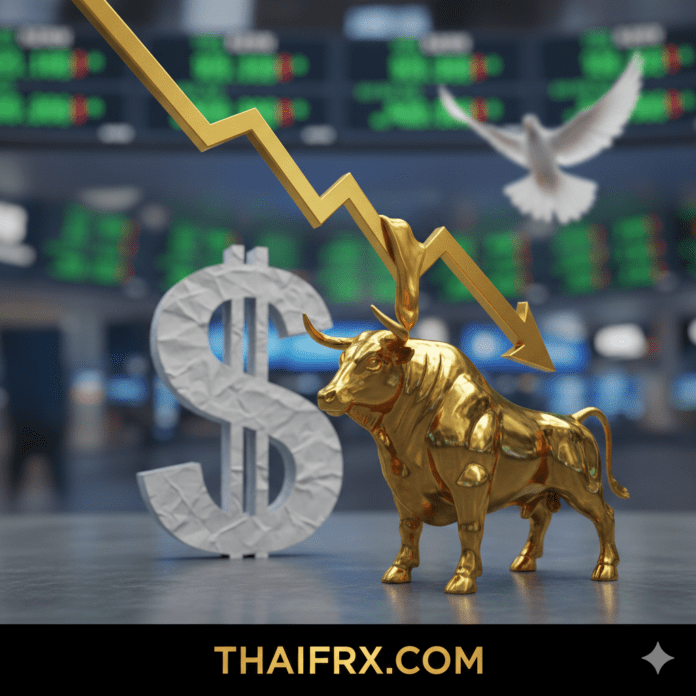 ทองคำร่วงทดสอบ $4,858: บรรยากาศเปิดรับความเสี่ยง (Risk-on) บดบังความคาดหวังเฟดลดดอกเบี้ย