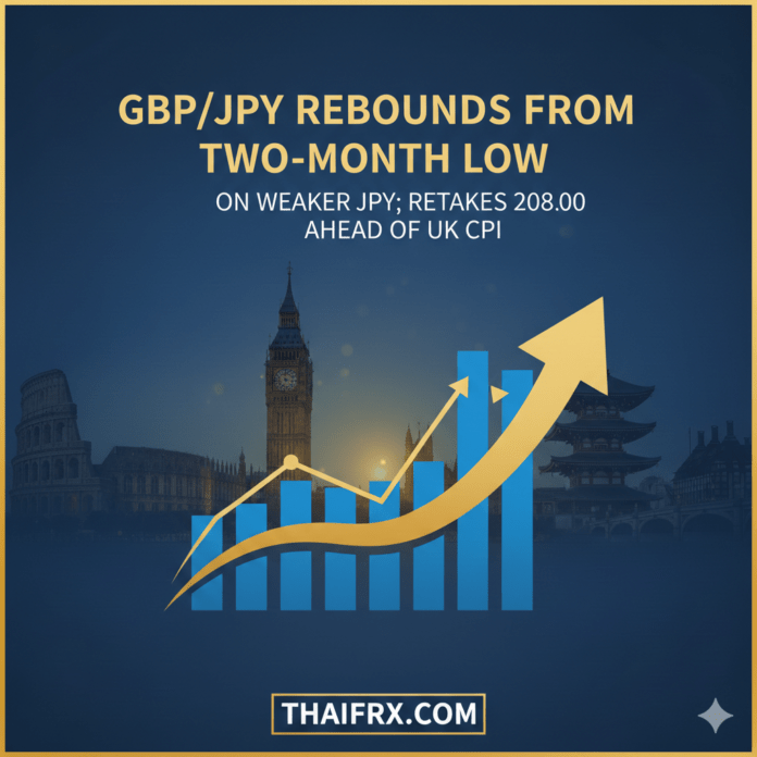 GBP/JPY ฟื้นตัวจากระดับต่ำสุดในรอบสองเดือนเนื่องจากเงินเยนอ่อนค่าลง; กลับมาแตะระดับ 208.00 อีกครั้งก่อนการประกาศดัชนีราคาผู้บริโภคของสหราชอาณาจักร
