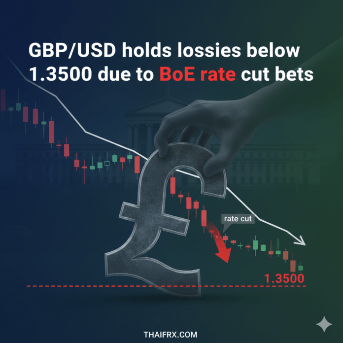 GBP/USD เคลื่อนไหวอยู่ต่ำกว่าระดับสำคัญที่ 1.3500 คาดการณ์ว่าธนาคารกลางอังกฤษ (BoE) จะปรับลดอัตราดอกเบี้ยลงเร็วกว่าที่เคยคาดไว้