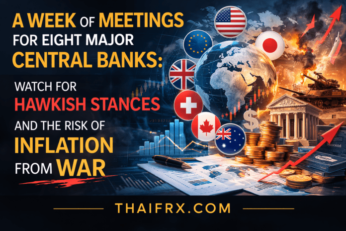 สัปดาห์แห่งการประชุม 8 ธนาคารกลางยักษ์ใหญ่: จับตาท่าทีสายเหยี่ยว (Hawkish Hold) และความเสี่ยงเงินเฟ้อจากสงคราม