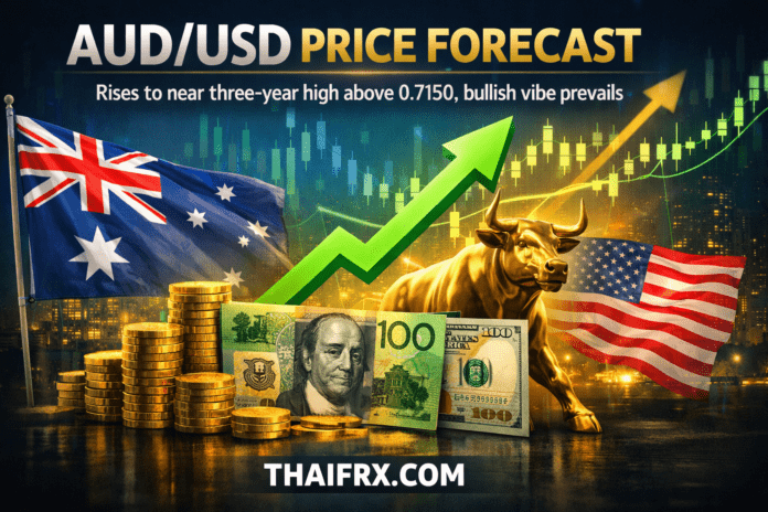 AUD/USD พุ่งแตะระดับสูงสุดในรอบ 3 ปี ทะลุ 0.7150 ท่ามกลางบรรยากาศขาขึ้นที่สดใส