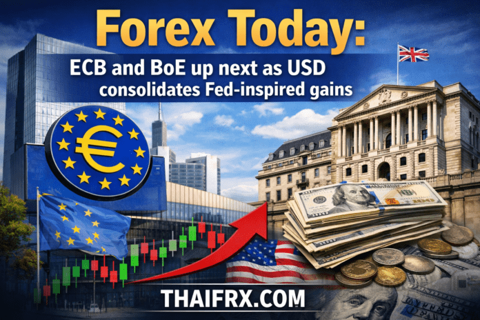 Forex Today: ดอลลาร์พักตัวหลังรับข่าว Fed จับตา BoE และ ECB ชี้ชะตาทิศทางถัดไป