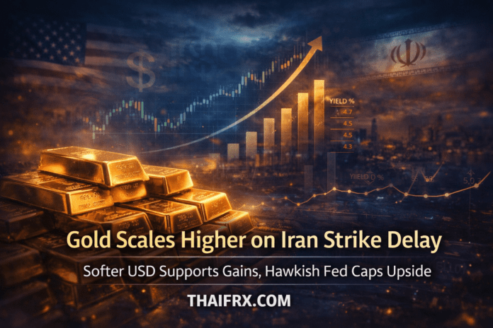 ราคาทองคำดีดตัว! รับอานิสงส์ทรัมป์เลื่อนถล่มอิหร่าน ฉุดดอลลาร์อ่อนค่าชั่วคราว