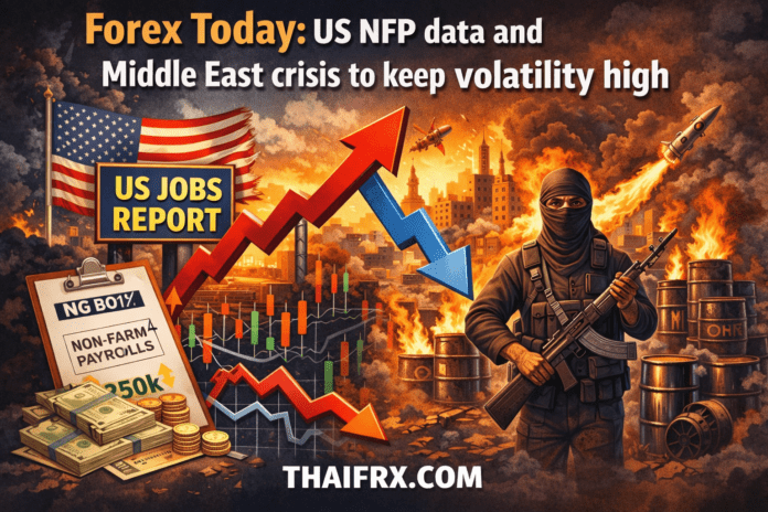 Forex Today: 2 ปัจจัยพายุที่เขย่าตลาดวันนี้ จุดชี้ชะตา NFP และ วิกฤตการณ์ตะวันออกกลาง