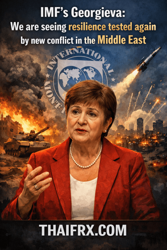 IMF ระบุว่าเศรษฐกิจโลกกำลังถูกทดสอบความแข็งแกร่งอีกครั้งจากความขัดแย้งครั้งใหม่ในตะวันออกกลาง