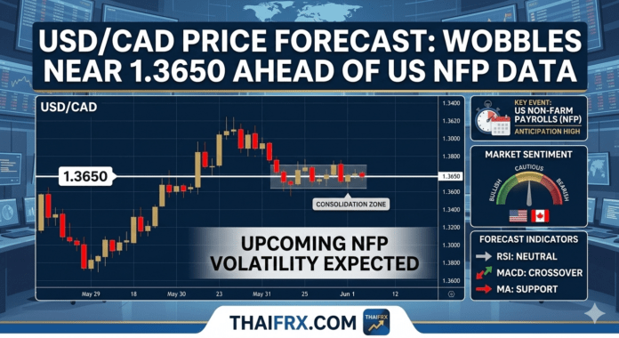 USD/CAD อยู่ใกล้ระดับ 1.3650 - 1.3660 เคลื่อนไหวในลักษณะทรงตัวและผันผวนเล็กน้อย