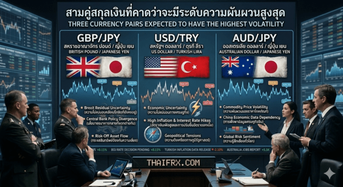 3 คู่เงินที่คาดว่าจะมีความผันผวนสูงที่สุด สำหรับสัปดาห์หน้า (9–13 มีนาคม 2026)