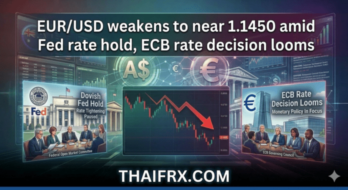 EUR/USD ร่วงแตะ 1.1460! ดอลลาร์แข็งค่ารับ Fed สายเหยี่ยว จับตา ECB คืนนี้