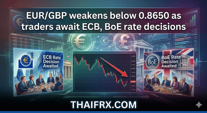 EUR/GBP อ่อนตัวหลุด 0.8650: ตลาดจับตาผลการประชุม ECB และ BoE