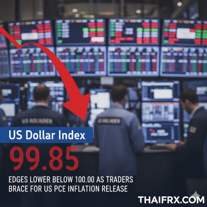 ดัชนีดอลลาร์ (DXY) ย่อตัวต่ำกว่า 100.00 นักลงทุนระงับแรงซื้อ รอลุ้นตัวเลขเงินเฟ้อ PCE คืนนี้