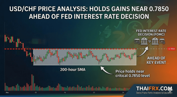 USD/CHF ทรงตัวเหนือ 0.7850: จับตาถ้อยแถลง Powell และนโยบาย SNB