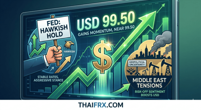 ดอลลาร์คึกคัก! DXY พุ่งแตะ 99.40 รับอานิสงส์ Fed สายเหยี่ยว และไฟสงครามตะวันออกกลาง