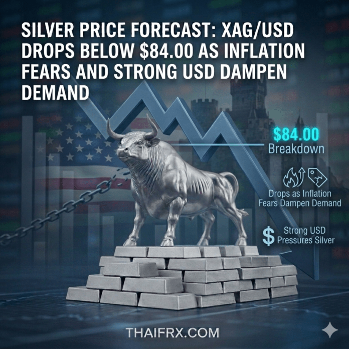XAG/USD ร่วงหลุด $84.00 เมื่อความกลัวเงินเฟ้อและดอลลาร์ที่แข็งแกร่งกดดันอุปสงค์