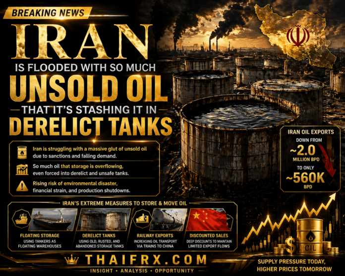 น้ำมันล้นประเทศ! อิหร่านวิกฤตหนัก ส่งออกไม่ได้จนต้องขุดถังเก็บเก่าสภาพทรุดโทรมมาสำรองน้ำมัน