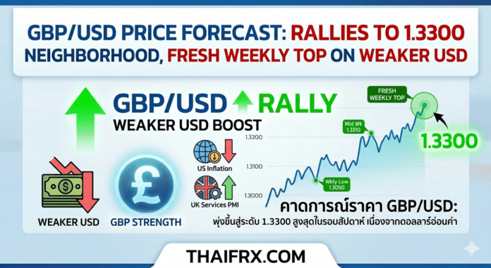 GBP/USD พุ่งแตะ 1.3300! เงินปอนด์ทำ New High รอบสัปดาห์ หลังดอลลาร์อ่อนแรงจากความหวังยุติสงคราม