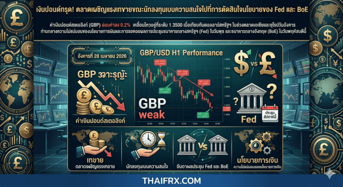 เงินปอนด์ทรุด! ตลาดเผชิญแรงเทขายขณะนักลงทุนเบนความสนใจไปที่การตัดสินใจนโยบายของ Fed และ BoE