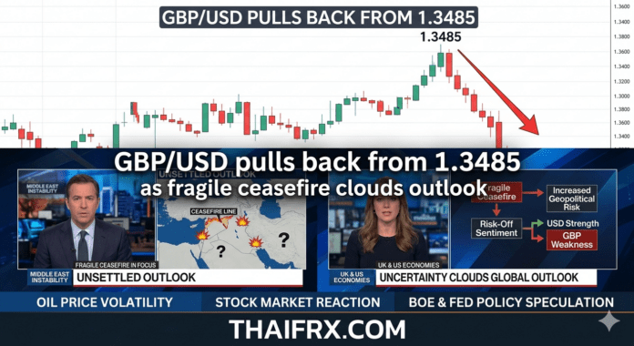 GBP/USD ร่วงจาก 1.3485! ปอนด์เริ่มถอยหลังหลังดีลหยุดยิงส่อแววล่ม และตัวเลขเศรษฐกิจอังกฤษที่อ่อนแอ
