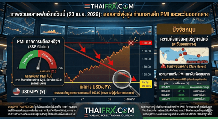 ภาพรวมตลาดฟอเร็กซ์วันนี้: ดอลลาร์สหรัฐขยับสูงขึ้น ขณะที่เทรดเดอร์เตรียมรับมือการประกาศดัชนี PMI