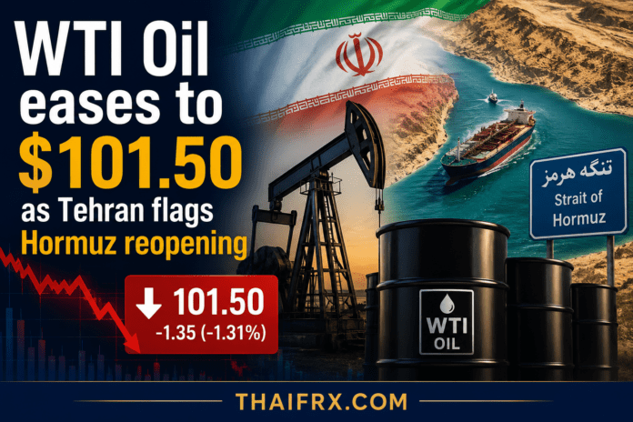 น้ำมันพ่นไฟเริ่มเย็นลง! WTI ดิ่งกลับมาตั้งหลักที่ $101.50 หลังอิหร่านส่งสัญญาณพร้อมเปิด 'ช่องแคบฮอร์มุซ' สยบข่าวลือทรัมป์เตรียมฉีกสัญญาหยุดยิง
