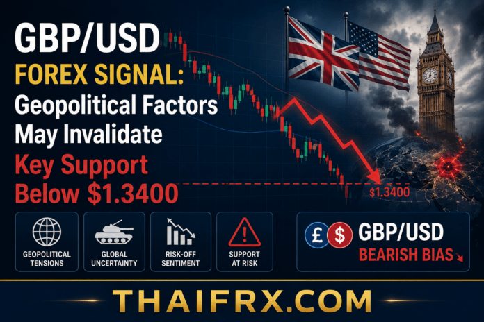 GBP/USD: ปัจจัยภูมิรัฐศาสตร์กดดันแนวรับ $1.3400 เสี่ยงหลุด ลุ้นกลยุทธ์ตั้งรับในแดนล่าง