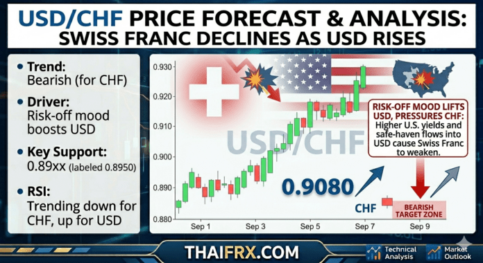 ฟรังก์สวิสอ่อนแรง! USD/CHF พุ่งต่อเนื่องวันที่ 5 รับดอลลาร์แกร่งและภาวะเงินฝืดในสวิส บีบ SNB ตรึงดอกเบี้ยต่ำหรือเข้าแทรกแซงค่าเงิน