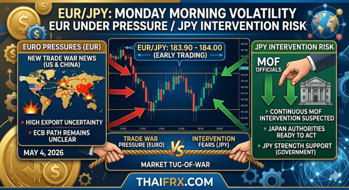 EUR/JPY ทรงตัวที่ 184.00: ศึกสองด้านระหว่าง 