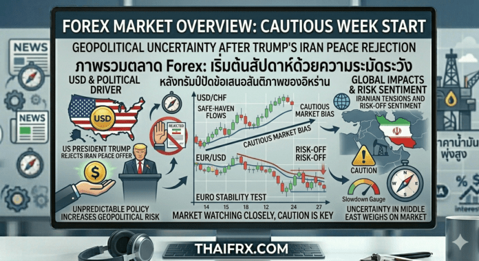 ภาพรวมตลาด Forex: เริ่มต้นสัปดาห์ด้วยความระมัดระวัง หลังทรัมป์ปัดข้อเสนอสันติภาพของอิหร่าน