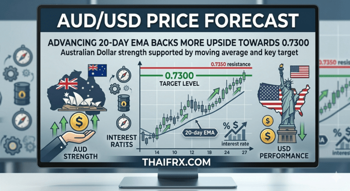 AUD/USD: เส้น EMA 20 วันขาขึ้น หนุนแรงส่งไปต่อสู่เป้าหมาย 0.7300