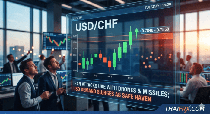 USD/CHF ขยับขึ้นจ่อ 0.7850: จับตาสงครามโดรนถล่ม UAE และตัวเลขเงินเฟ้อสวิตฯ วันนี้