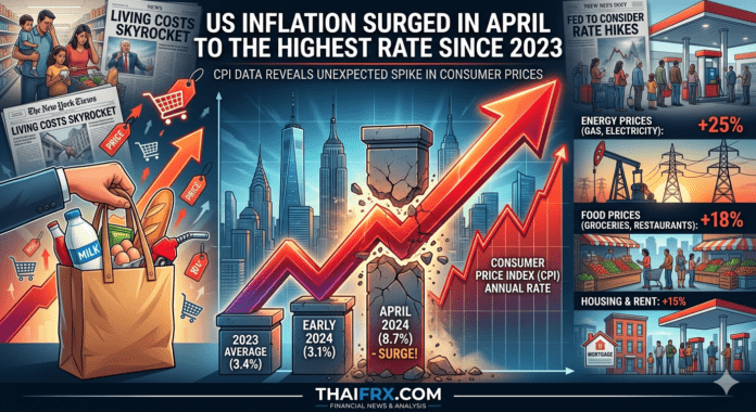 เงินเฟ้อสหรัฐฯ พุ่งสูงสุดนับตั้งแต่ปี 2023: พลังงานและสงครามดัน CPI แตะ 3.8%